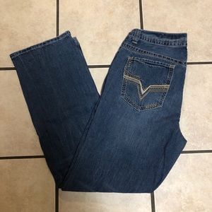 Faded Glory Relaxed Straight Leg Dark Wash Jeans